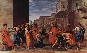 Nicolas Poussin Christus und die Ehebrecherin painting